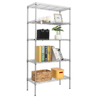 Ktaxon 5-Tier Wire Shelving Unit, Steel Storage Rack for Garage Office Kitchen Silver, 30
