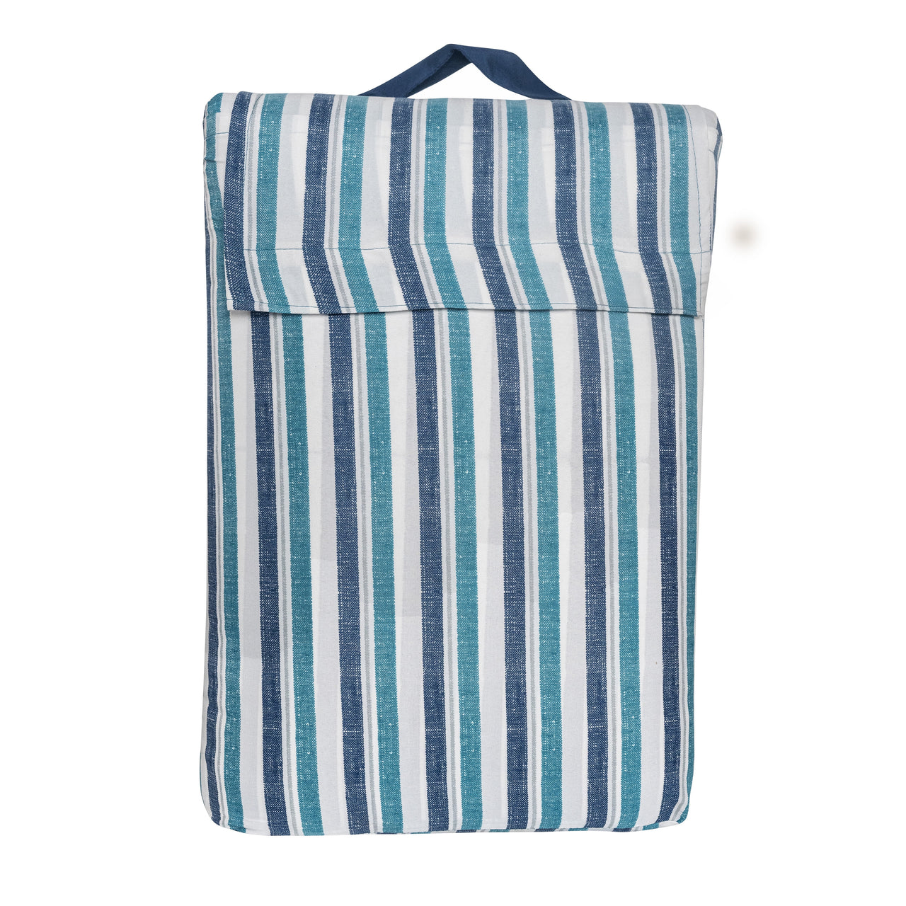 Mainstays All in One Reversible Comforter and Sheet Set- 7 Piece, Queen, Blue Pinstripe