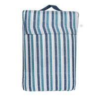 Mainstays All in One Reversible Comforter and Sheet Set- 7 Piece, Queen, Blue Pinstripe
