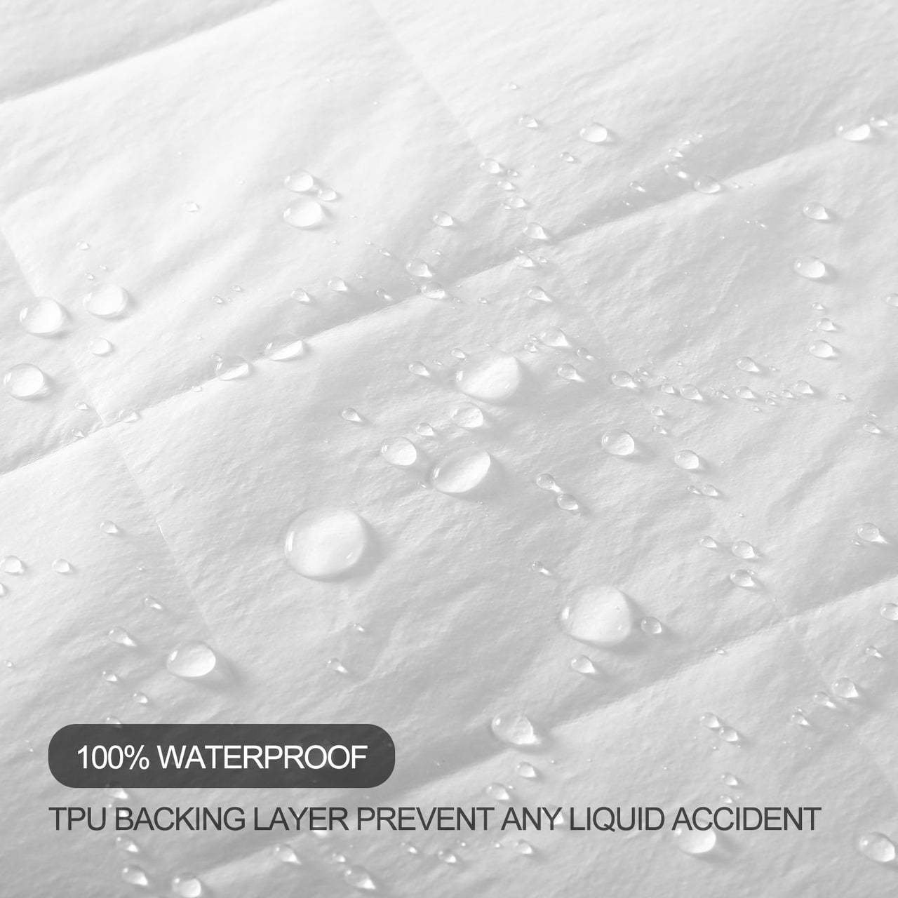 JPHOME Queen Size Quilted Fitted Mattress Pad Cover, 100% Waterproof Mattress Protector, Deep Pocket Fitted 8" - 21", Breathable & Noiseless, Soft and Comfortable (60" x 80", White)