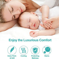 Meritlife Extra Thick Queen Mattress Topper, 400TC Cotton Pillow Top with 5D Spiral Fiber, Deep Pocket, Cooling Plush