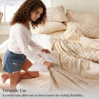 U by Bedsure Queen Comforter Duvet Insert, All Season Down Alternative, Fluffy Soft Bedding, Machine Washable with 8 Corner Tabs (White, 88x88 Inches)