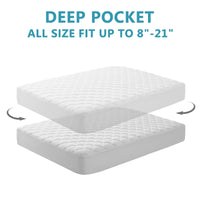 JPHOME Queen Size Quilted Fitted Mattress Pad Cover, 100% Waterproof Mattress Protector, Deep Pocket Fitted 8