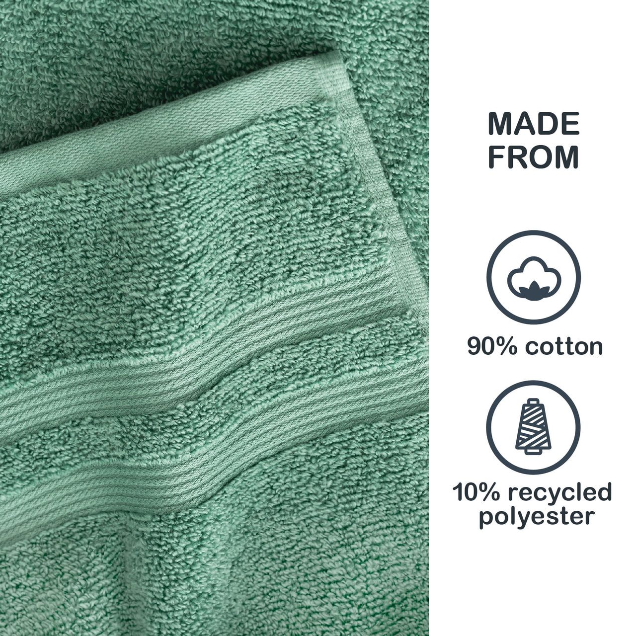 Mainstays Performance Cotton Bath Towel, Super Soft Quick Dry Fade Resistant, Solid Green