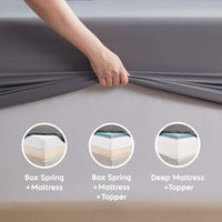 Nestl Queen Sheets Set, 1800 Series 4 Piece Sheets Queen Sheets Set, Luxury Soft Microfiber Queen Size Gray Bed Sheets Set, Gray