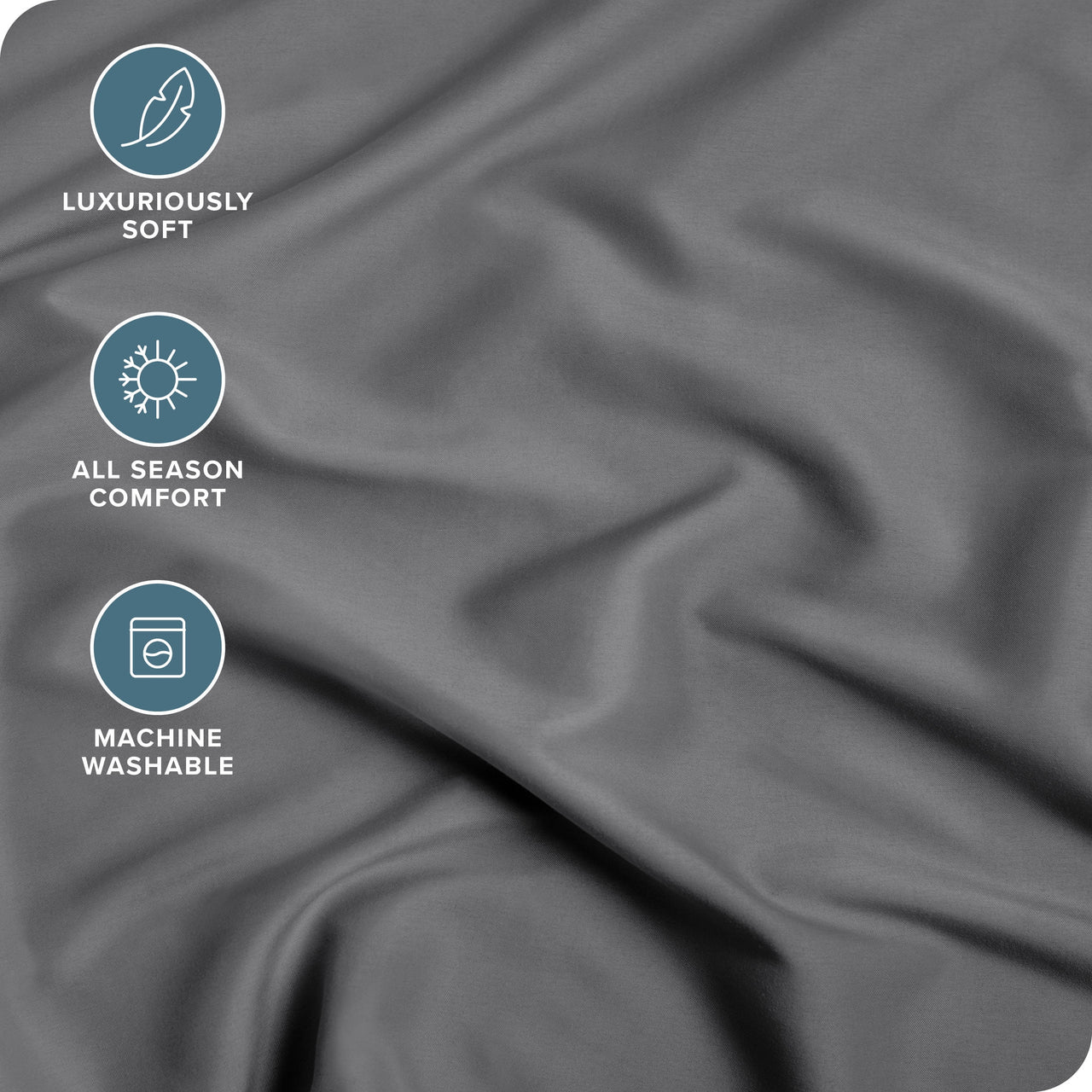 Bare Home Luxury 1800 Collection Fitted Sheet, Ultra-Soft, Deep Pocket, Queen, Gray