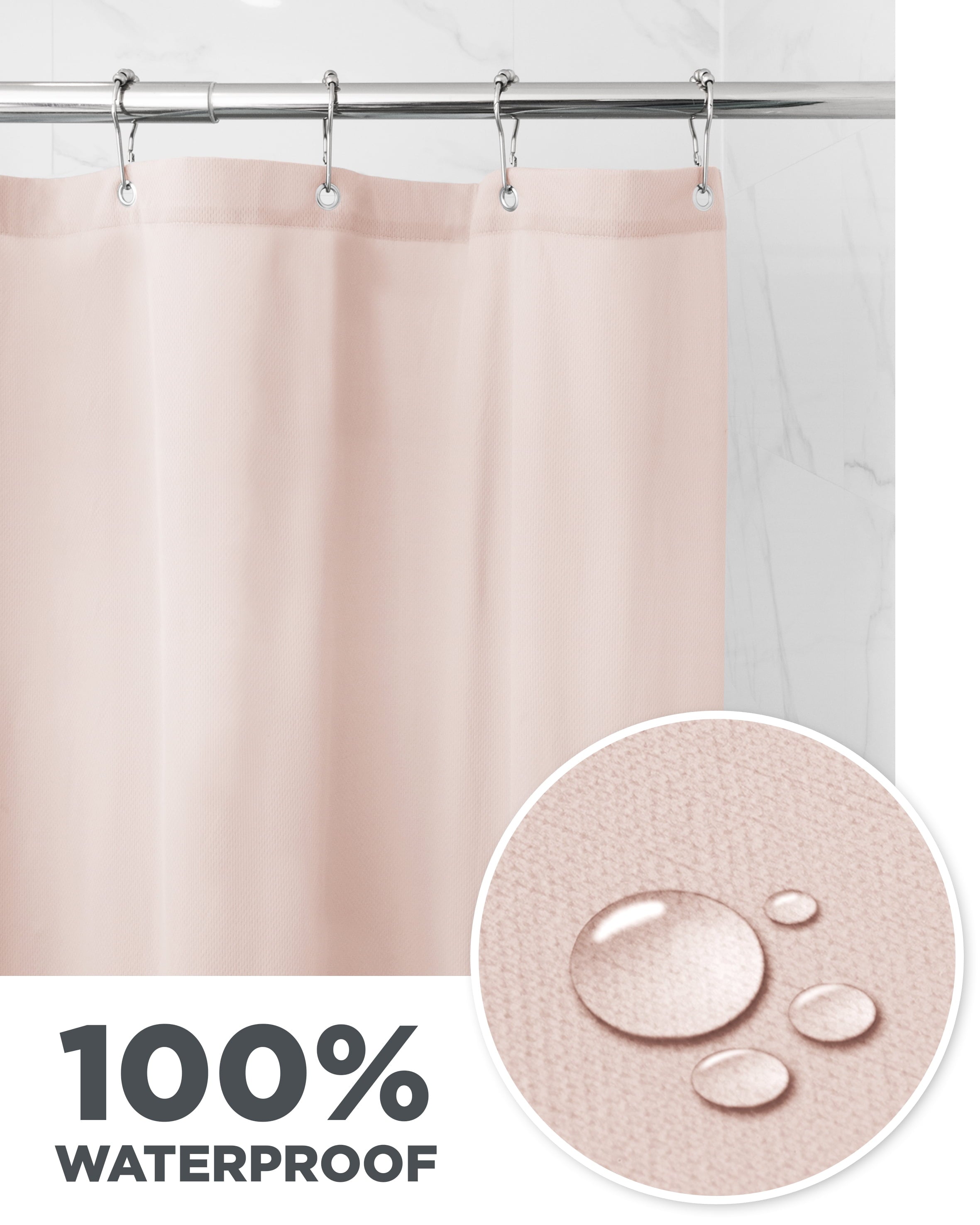 Waterproof Ultimate Shield Fabric Shower Curtain Liner, 70" x 70", Beige - Better Homes & Gardens