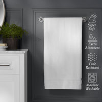 Hotel Style Luxury Bath Towel, 100% U.S. Cotton, Arctic White