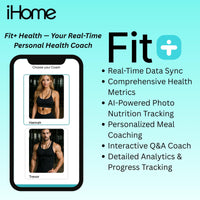 iHome Digital Battery Powered Bathroom Scale 397 lbs with Fit+ Personal Coach App, FSA and HSA Eligible, Black