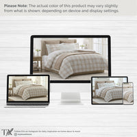 My Texas House Plaid 11-Piece Comforter Set with Sheets, Taupe, Queen