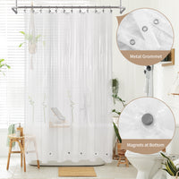 Barossa Design PEVA Clear Plastic Shower Curtain Liner Bathroom with 6 Magnets, Heavy Duty & Waterproof-72