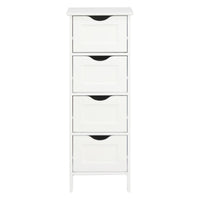 Ktaxon Bathroom Floor Storage Cabinet with 4 Drawers, Small Cabinet for Bedroom Kitchen, MDF White