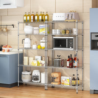 Ktaxon 5-Tier Wire Shelving Unit, Steel Storage Rack for Garage Office Kitchen Silver, 30