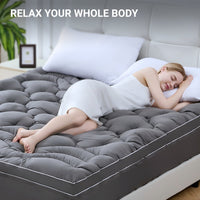 BDEUS Extra Thick Twin Mattress Topper, Cooling Mattress Pad Cover, Mattress Protector with 8-21 Inch Deep Pocket,Comfortable,Gray