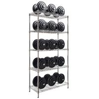 Ktaxon 5-Tier Wire Shelving Unit, Steel Storage Rack for Garage Office Kitchen Silver, 30