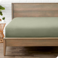 Bare Home Luxury 1800 Collection Fitted Sheet, Ultra-Soft, Deep Pocket, Queen, Gray