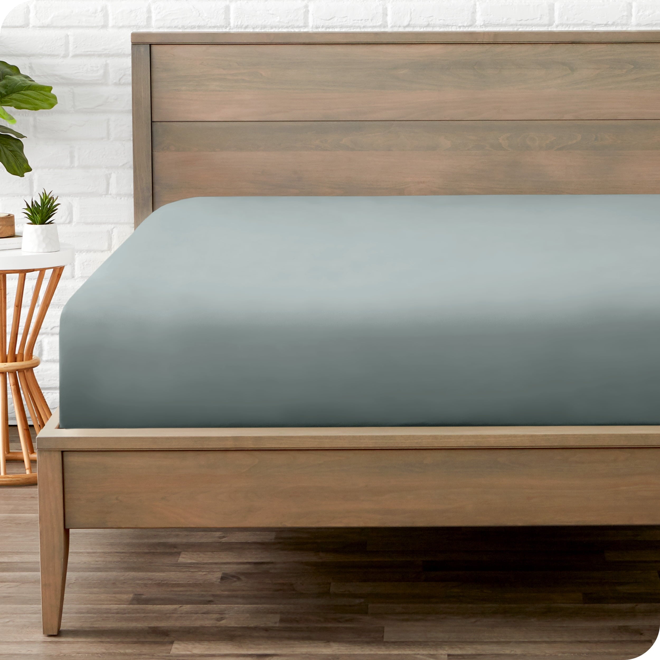 Bare Home Luxury 1800 Collection Fitted Sheet, Ultra-Soft, Deep Pocket, Queen, Gray