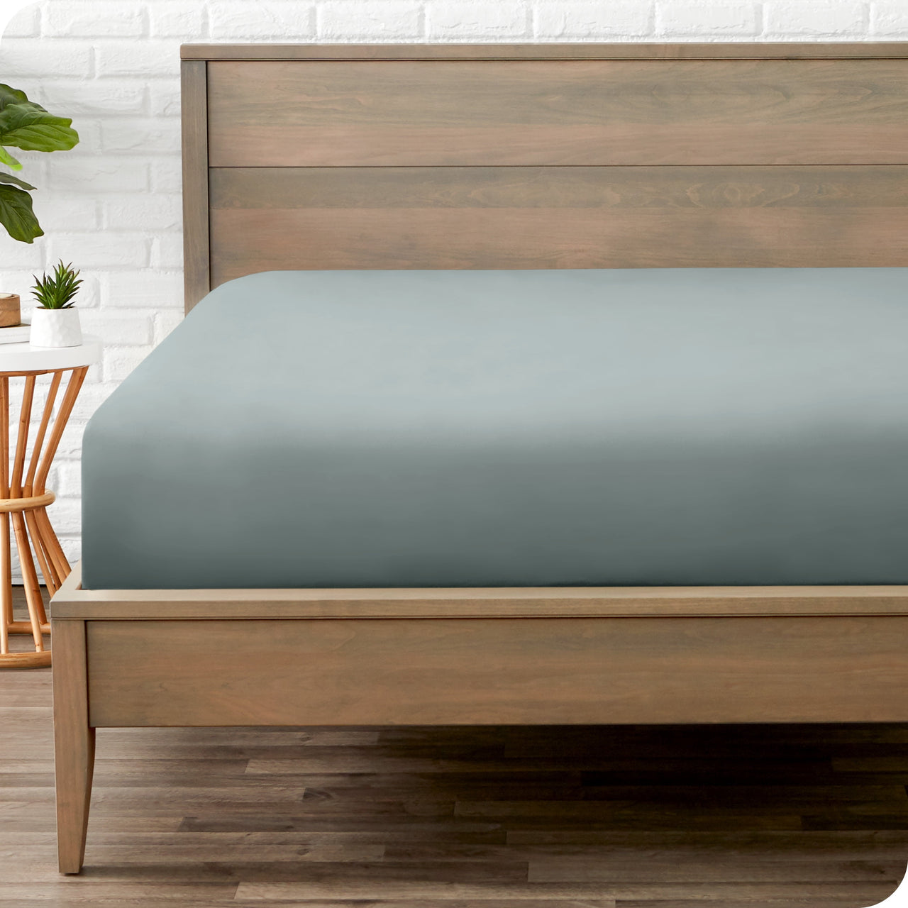 Bare Home Luxury 1800 Collection Fitted Sheet, Ultra-Soft, Deep Pocket, Queen, Gray