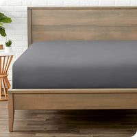 Bare Home Luxury 1800 Collection Fitted Sheet, Ultra-Soft, Deep Pocket, Queen, Gray
