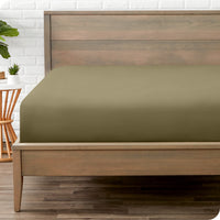 Bare Home Luxury 1800 Collection Fitted Sheet, Ultra-Soft, Deep Pocket, Queen, Gray