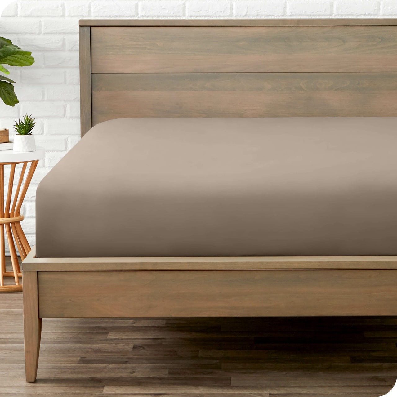 Bare Home Luxury 1800 Collection Fitted Sheet, Ultra-Soft, Deep Pocket, Queen, Gray