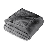 Bare Home Microplush Fleece Blanket - 300 GSM - Fuzzy Microfleece - Soft & Plush - Full/Queen, Gray