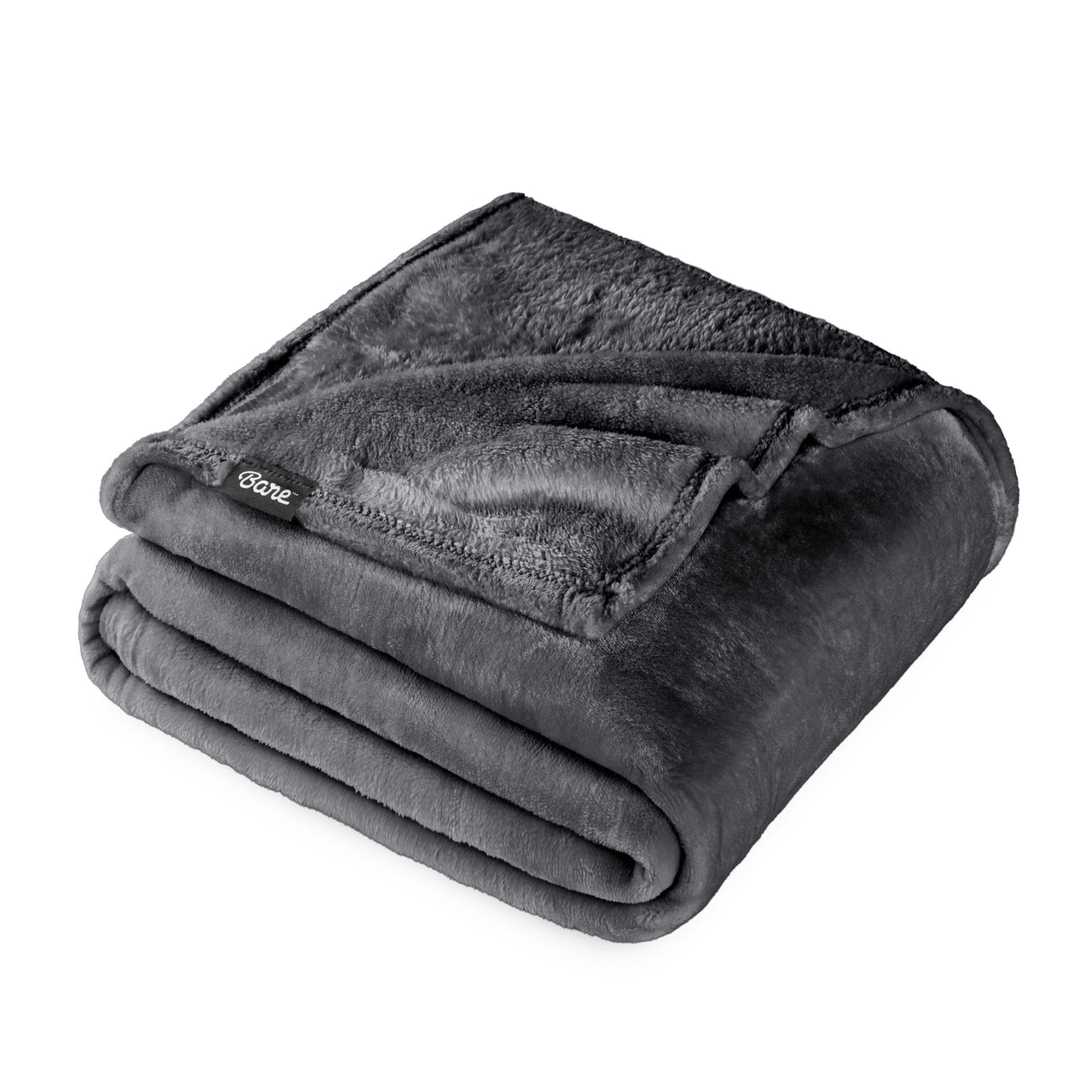 Bare Home Microplush Fleece Blanket - 300 GSM - Fuzzy Microfleece - Soft & Plush - Full/Queen, Gray