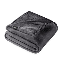 Bare Home Microplush Fleece Blanket - 300 GSM - Fuzzy Microfleece - Soft & Plush - Full/Queen, Gray