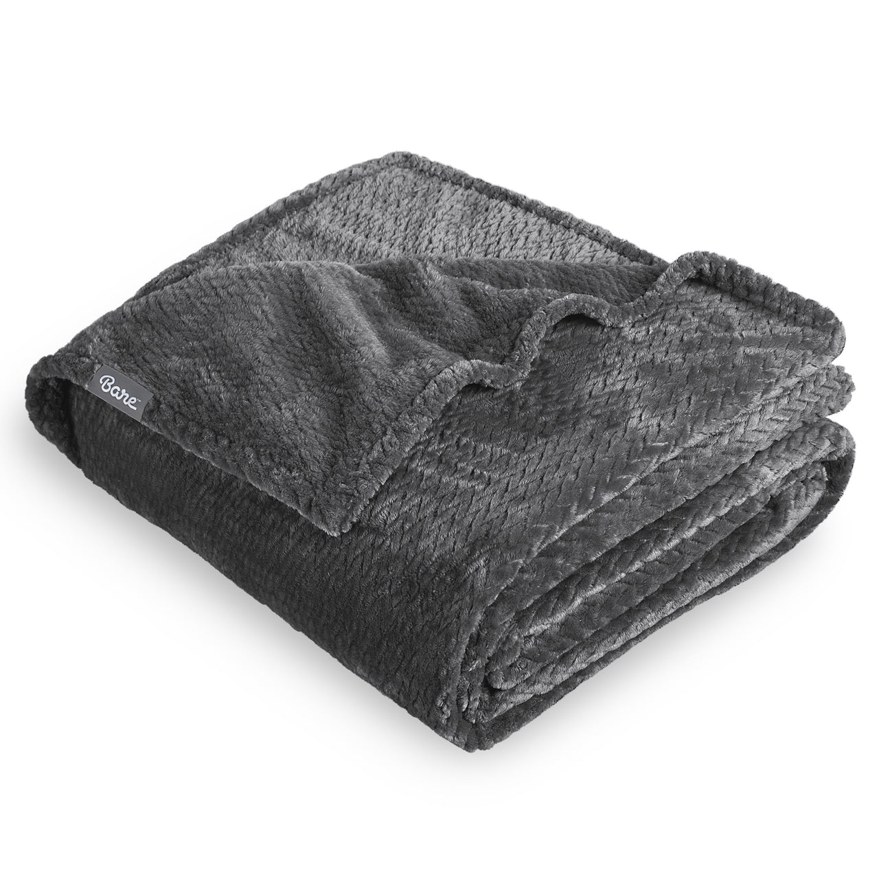 Bare Home Microplush Fleece Blanket - 300 GSM - Fuzzy Microfleece - Soft & Plush - Full/Queen, Gray