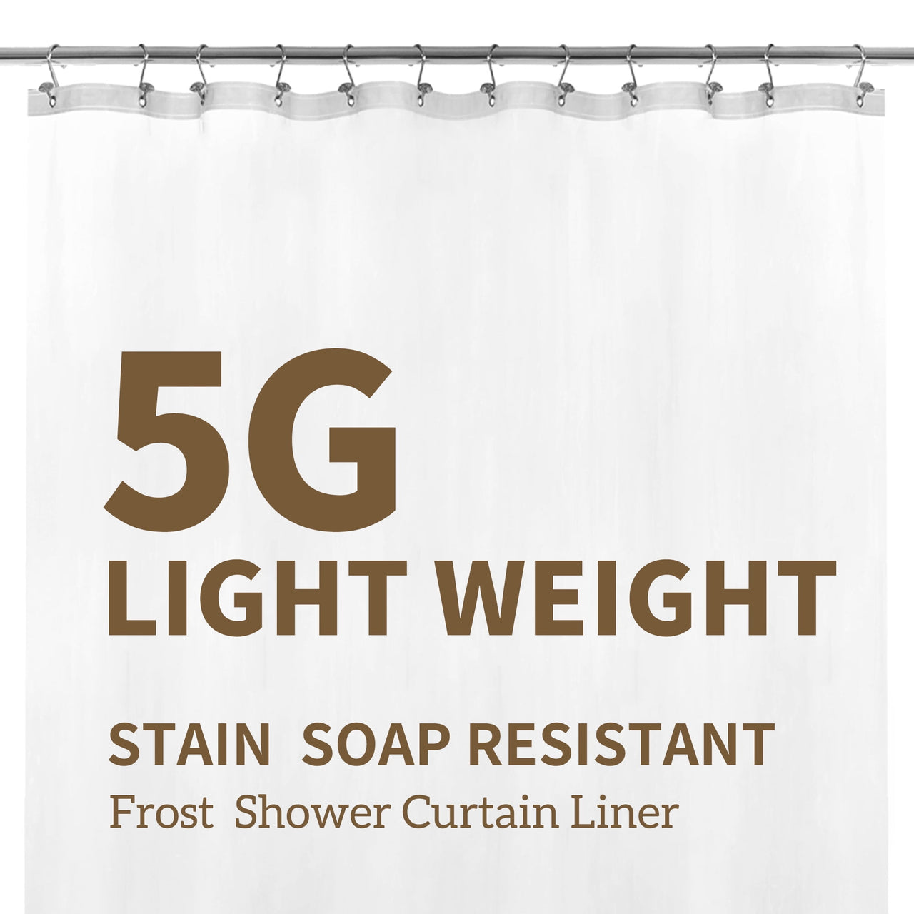 Barossa Design PEVA Clear Plastic Shower Curtain Liner Lightweight with 3 Magnets, Waterproof -72" x 72"