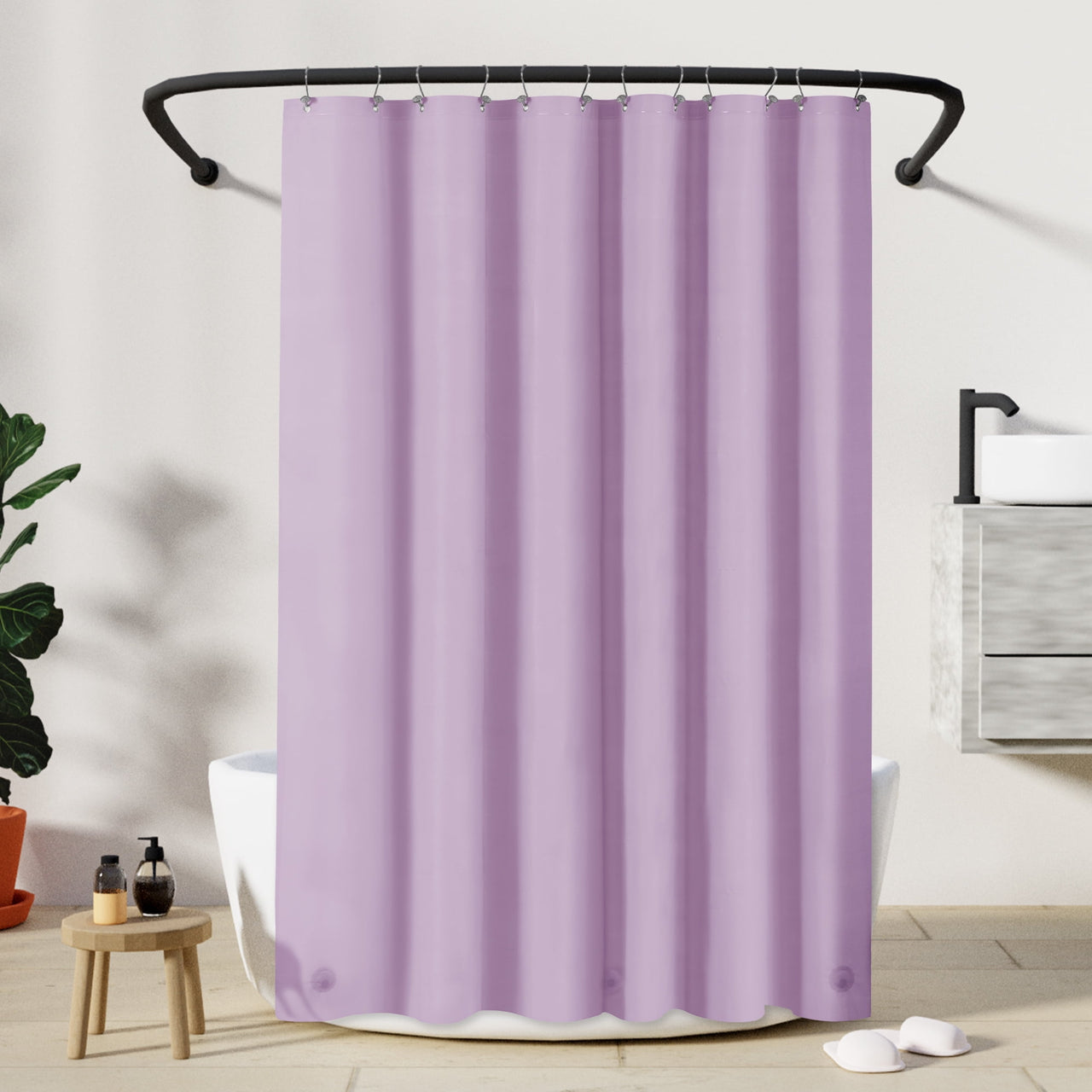 Barossa Design PEVA Clear Plastic Shower Curtain Liner Lightweight with 3 Magnets, Waterproof -72" x 72"