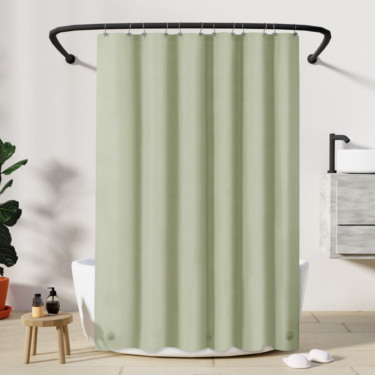 Barossa Design PEVA Clear Plastic Shower Curtain Liner Lightweight with 3 Magnets, Waterproof -72" x 72"