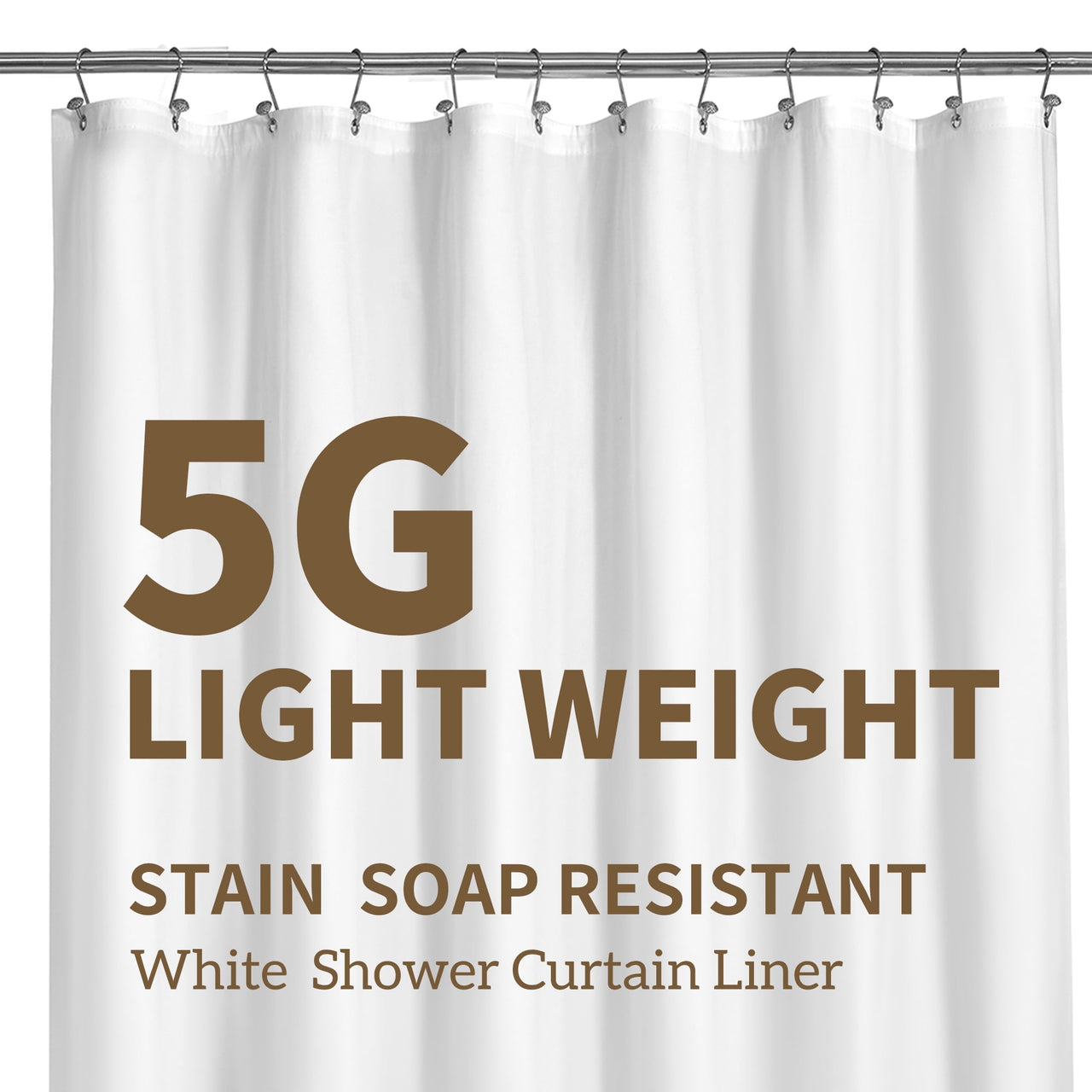 Barossa Design PEVA Clear Plastic Shower Curtain Liner Lightweight with 3 Magnets, Waterproof -72" x 72"