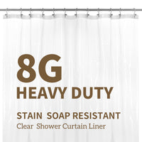 Barossa Design PEVA Clear Plastic Shower Curtain Liner Bathroom with 6 Magnets, Heavy Duty & Waterproof-72