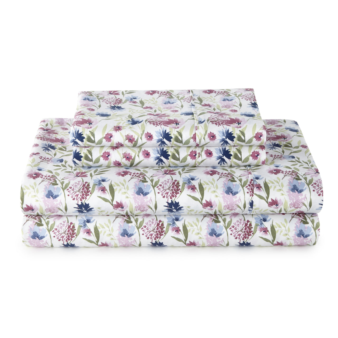 Better Homes & Gardens 4-Piece 300 Thread Count Sateen King Sheet Set, Floral Almond Biscuit