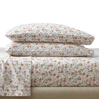 Better Homes & Gardens 4-Piece 300 Thread Count Sateen King Sheet Set, Floral Almond Biscuit