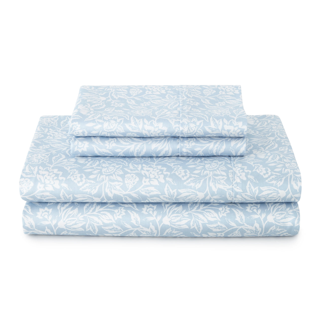 Better Homes & Gardens 4-Piece 300 Thread Count Sateen King Sheet Set, Floral Almond Biscuit