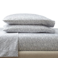 Better Homes & Gardens 4-Piece 300 Thread Count Sateen King Sheet Set, Floral Almond Biscuit