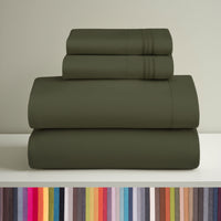 Clara Clark Queen Sheets Set, 1800 Series 4 Piece Deep Pocket Sheets, 100% Soft Microfiber Bed Sheets Set, Gray