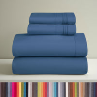 Clara Clark Queen Sheets Set, 1800 Series 4 Piece Deep Pocket Sheets, 100% Soft Microfiber Bed Sheets Set, Gray