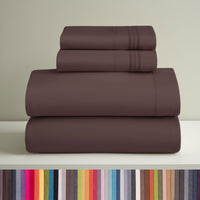 Clara Clark Queen Sheets Set, 1800 Series 4 Piece Deep Pocket Sheets, 100% Soft Microfiber Bed Sheets Set, Gray