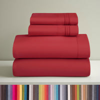 Clara Clark Queen Sheets Set, 1800 Series 4 Piece Deep Pocket Sheets, 100% Soft Microfiber Bed Sheets Set, Gray