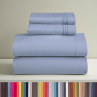 Clara Clark Queen Sheets Set, 1800 Series 4 Piece Deep Pocket Sheets, 100% Soft Microfiber Bed Sheets Set, Gray