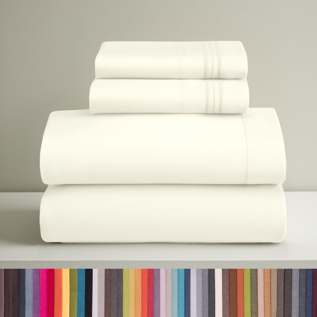 Clara Clark Queen Sheets Set, 1800 Series 4 Piece Deep Pocket Sheets, 100% Soft Microfiber Bed Sheets Set, Gray