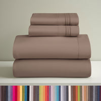 Clara Clark Queen Sheets Set, 1800 Series 4 Piece Deep Pocket Sheets, 100% Soft Microfiber Bed Sheets Set, Gray