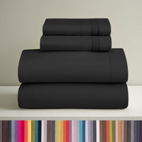 Clara Clark Queen Sheets Set, 1800 Series 4 Piece Deep Pocket Sheets, 100% Soft Microfiber Bed Sheets Set, Gray