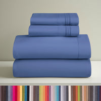 Clara Clark Queen Sheets Set, 1800 Series 4 Piece Deep Pocket Sheets, 100% Soft Microfiber Bed Sheets Set, Gray
