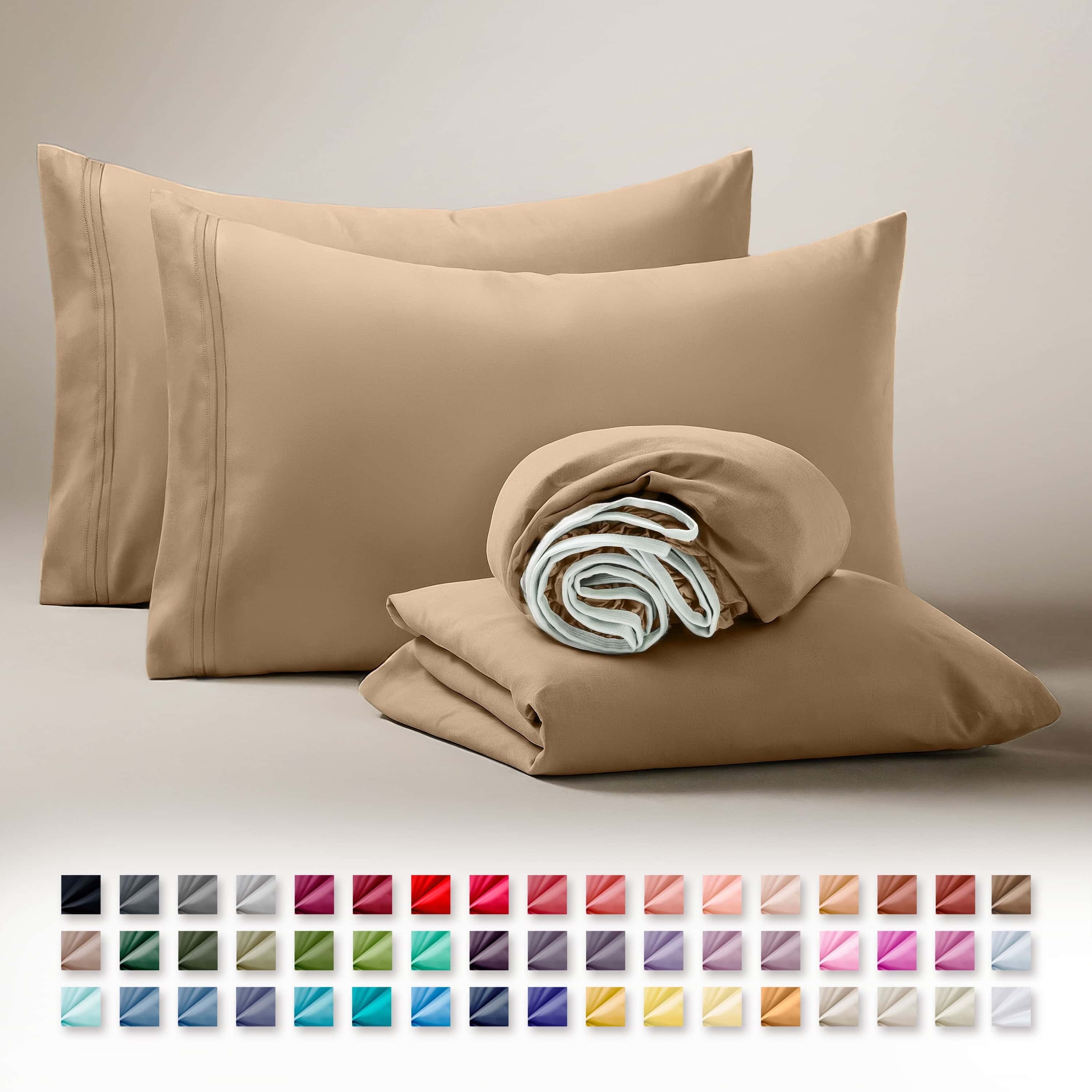 Clara Clark Queen Sheets Set, 1800 Series 4 Piece Deep Pocket Sheets, 100% Soft Microfiber Bed Sheets Set, Gray