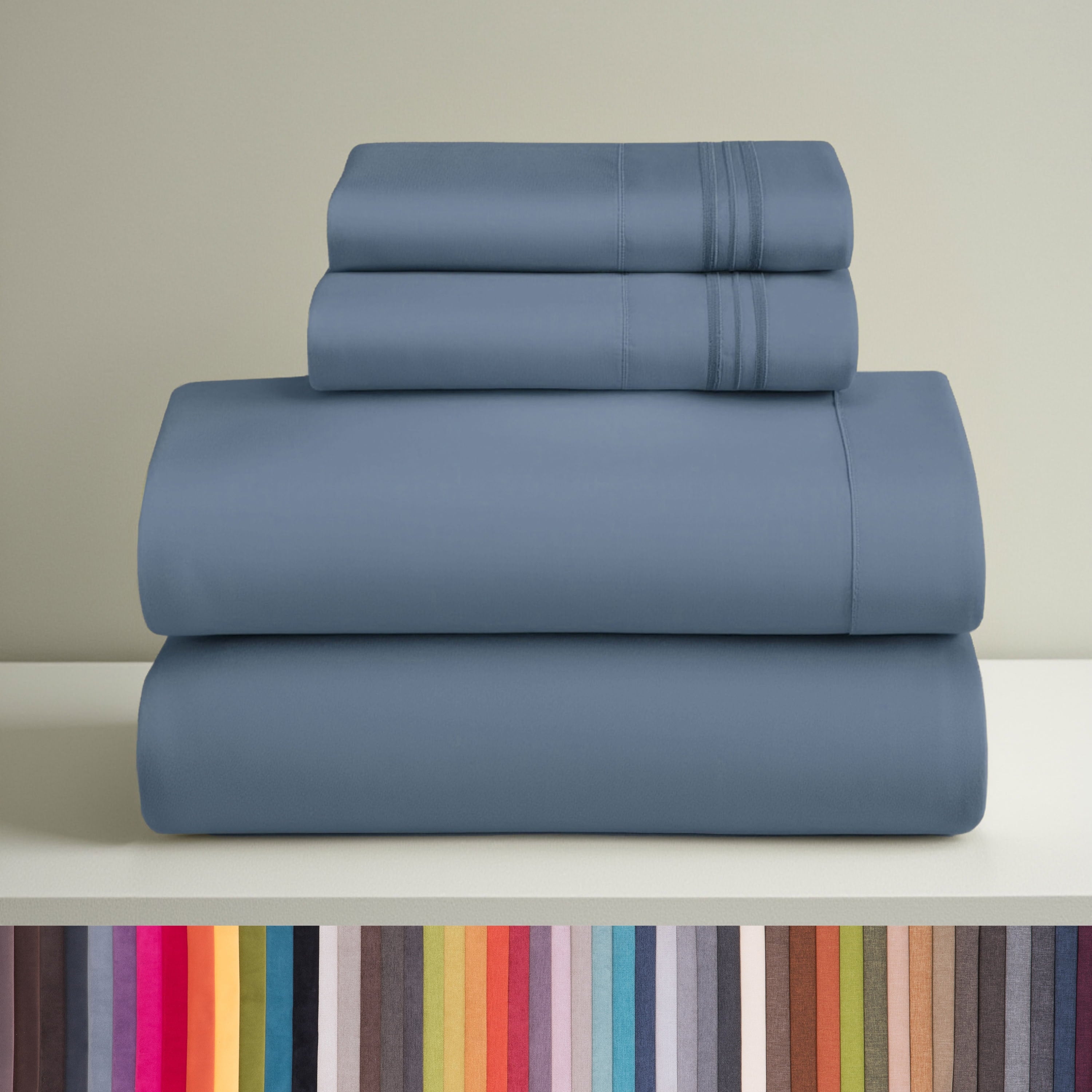 Clara Clark Queen Sheets Set, 1800 Series 4 Piece Deep Pocket Sheets, 100% Soft Microfiber Bed Sheets Set, Gray