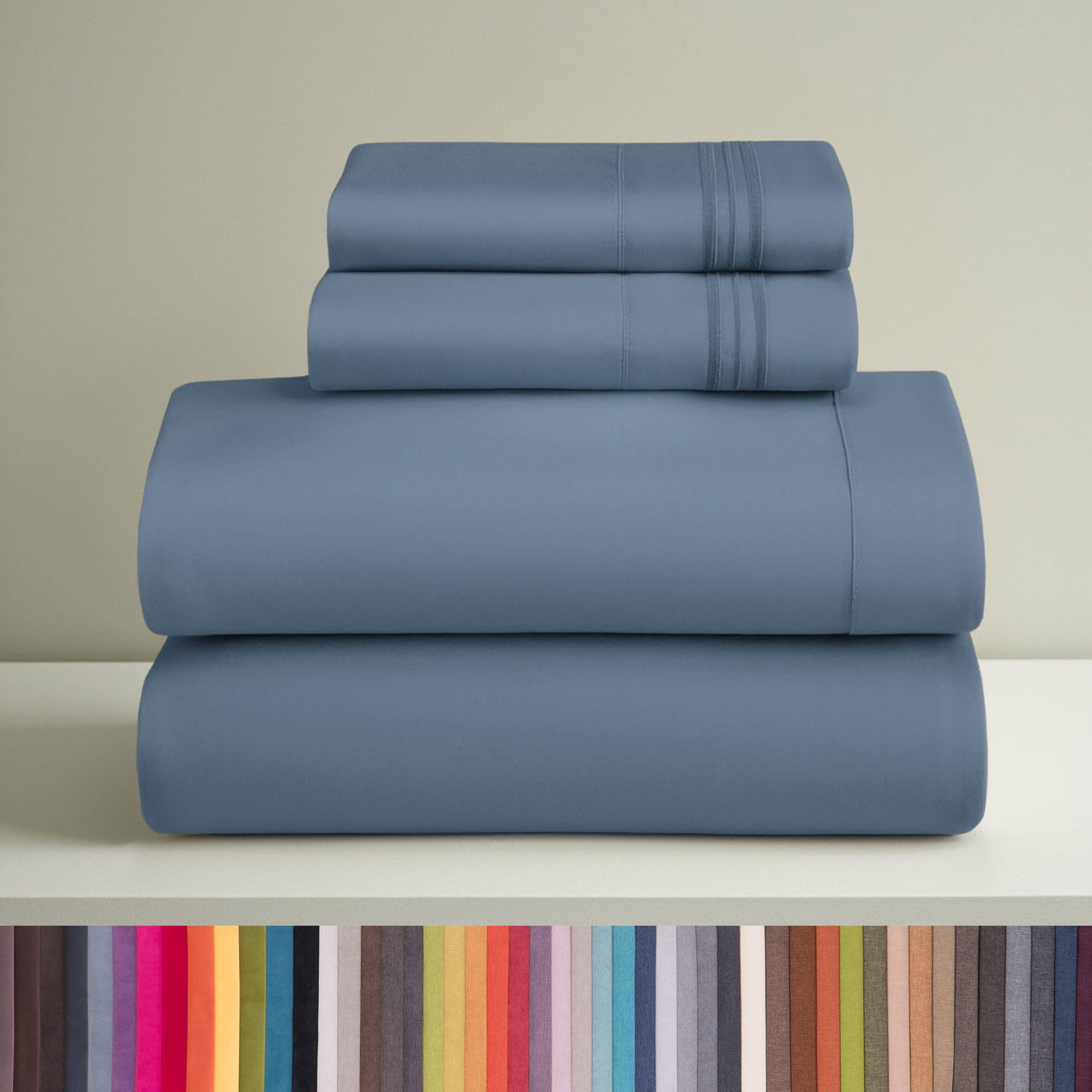 Clara Clark Queen Sheets Set, 1800 Series 4 Piece Deep Pocket Sheets, 100% Soft Microfiber Bed Sheets Set, Gray